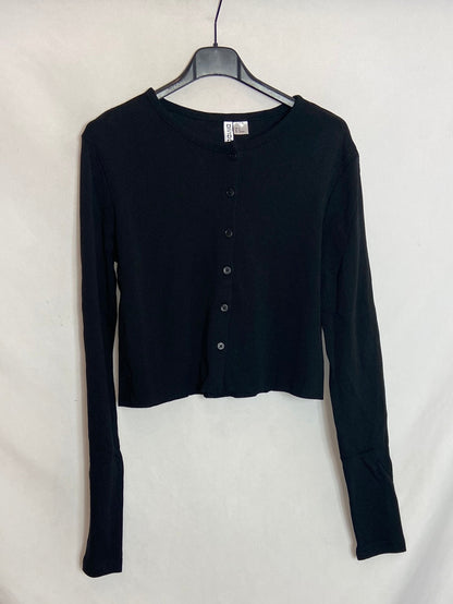 H&M. Cárdigan negro corto. T.M