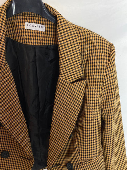 LOAVIES. Blazer cuadros amarillos. T.S