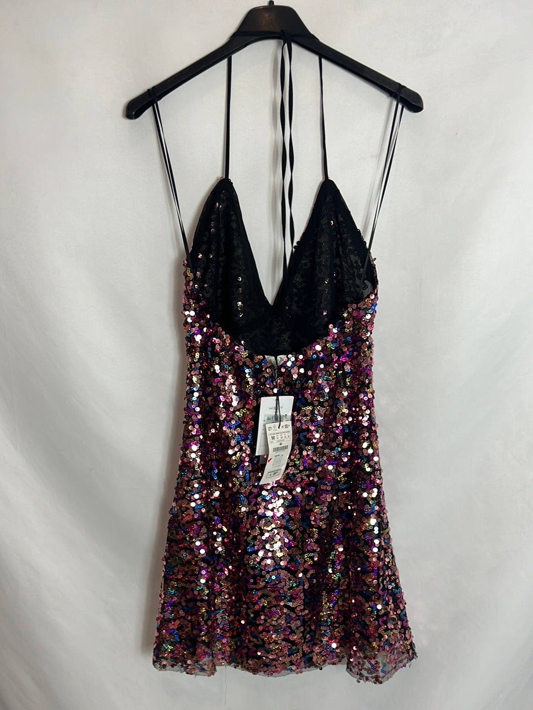 STRADIVARIUS. Vestido corto lentejuelas T M