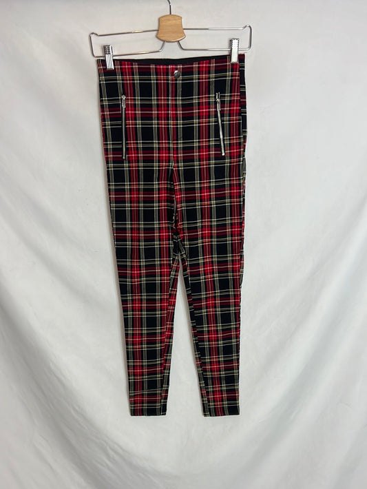 ZARA.Leggings cuadros escoceses T.S