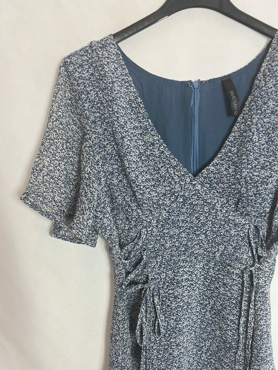 AMENAH. Blue floral dress T.1(s)
