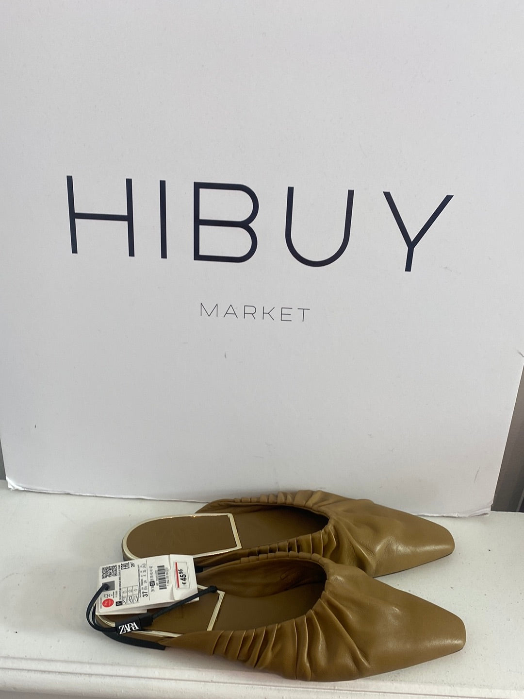 ZARA. Mules marrón polipiel. T.37