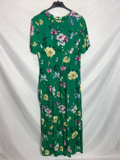 BERSHKA. Vestido largo flores T. M