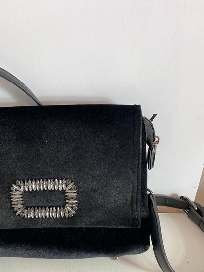 TOM&amp;EVA. Black velvet shoulder bag.