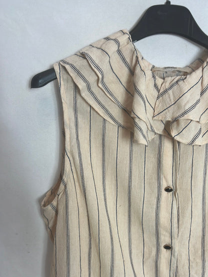 SESSUN. blusa beige rayas T.l
