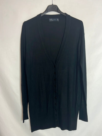 ZARA. Long black cardigan Tl