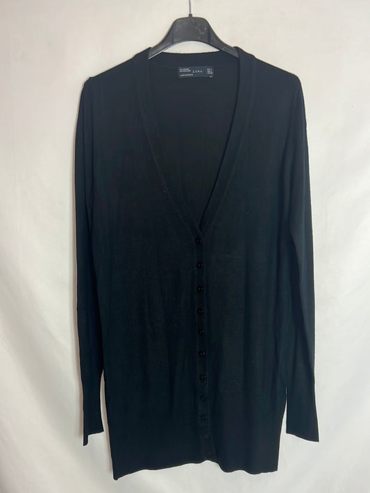 ZARA. Long black cardigan Tl