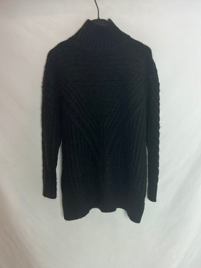 ASOS. Jérsey punto cuello vuelto negro. T.XS (s/m)