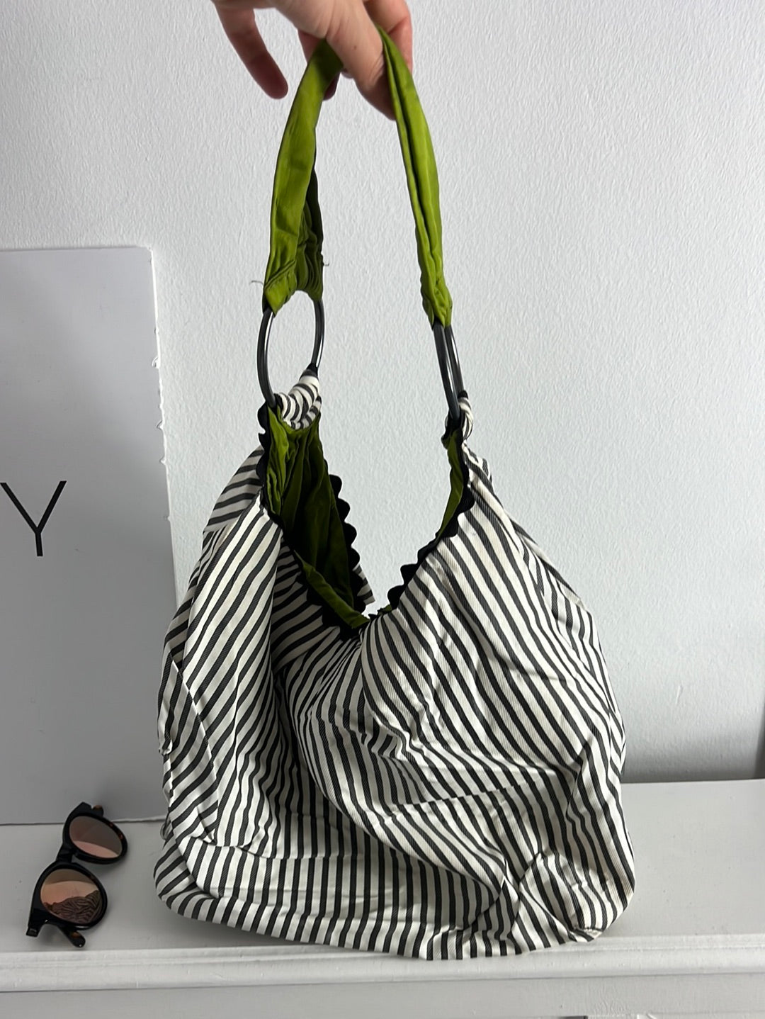 MO BY MARIA ROCA. Bolso tela rayas