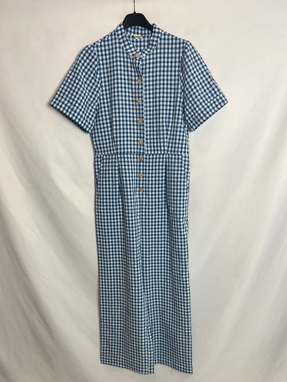 TRIANA BY C. Mono midi cuadros vicy azules. T S