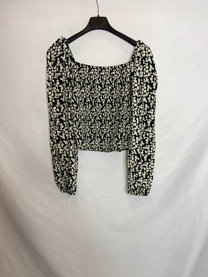 PEPE JEANS. Black floral top TM