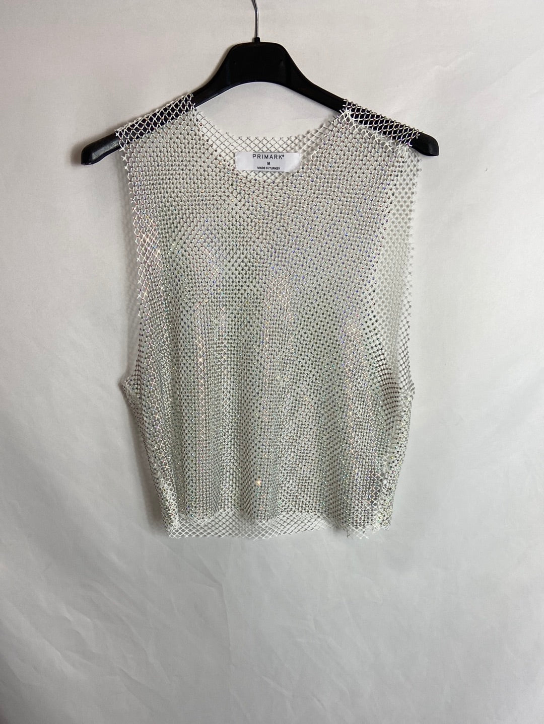 PRIMARK. Top rejilla pedrería T.M
