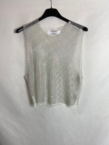 PRIMARK. Top rejilla pedrería T.M