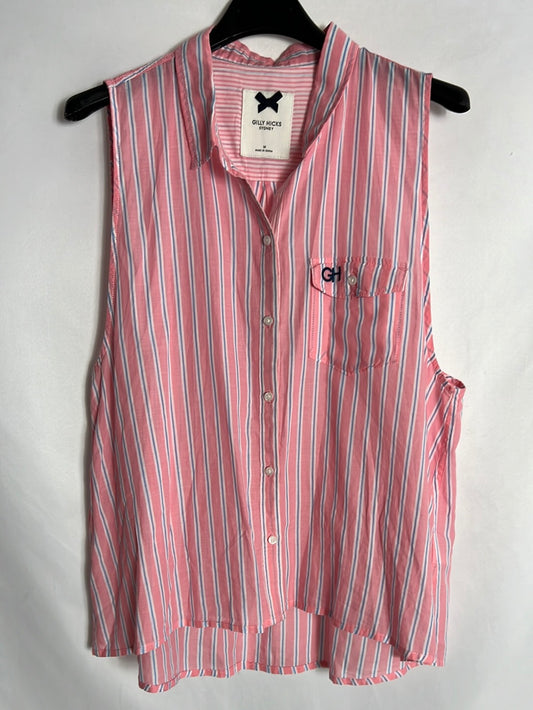 GILLY HICKS. Pink Striped Sleeveless Shirt. TM