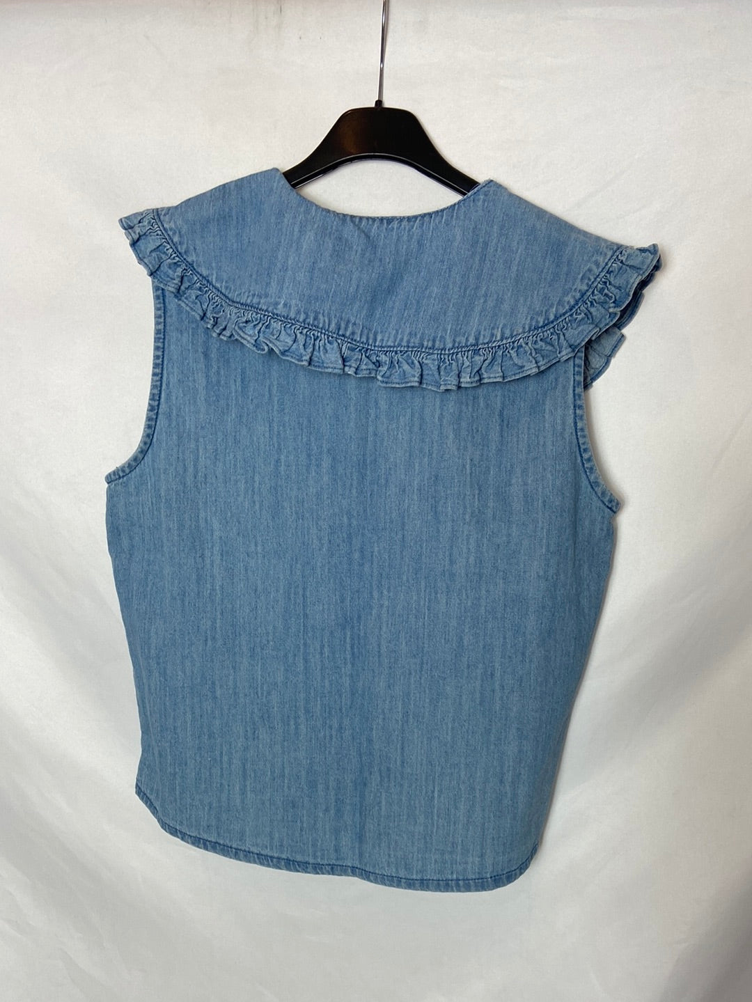 PULL&BEAR. Camisa denim cuello bebé. T.M