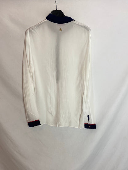 EL GANSO. Blusa blanca polera T.l