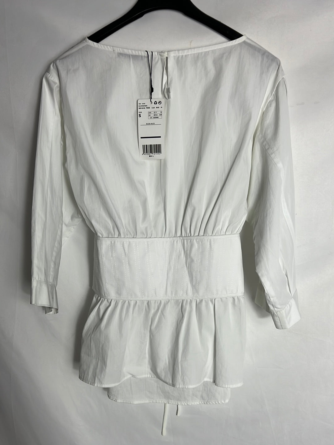 MANGO. White corset blouse Ts