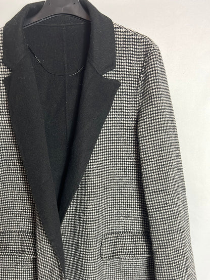 ZARA. Abrigo largo pata de gallo gris y negro. T S