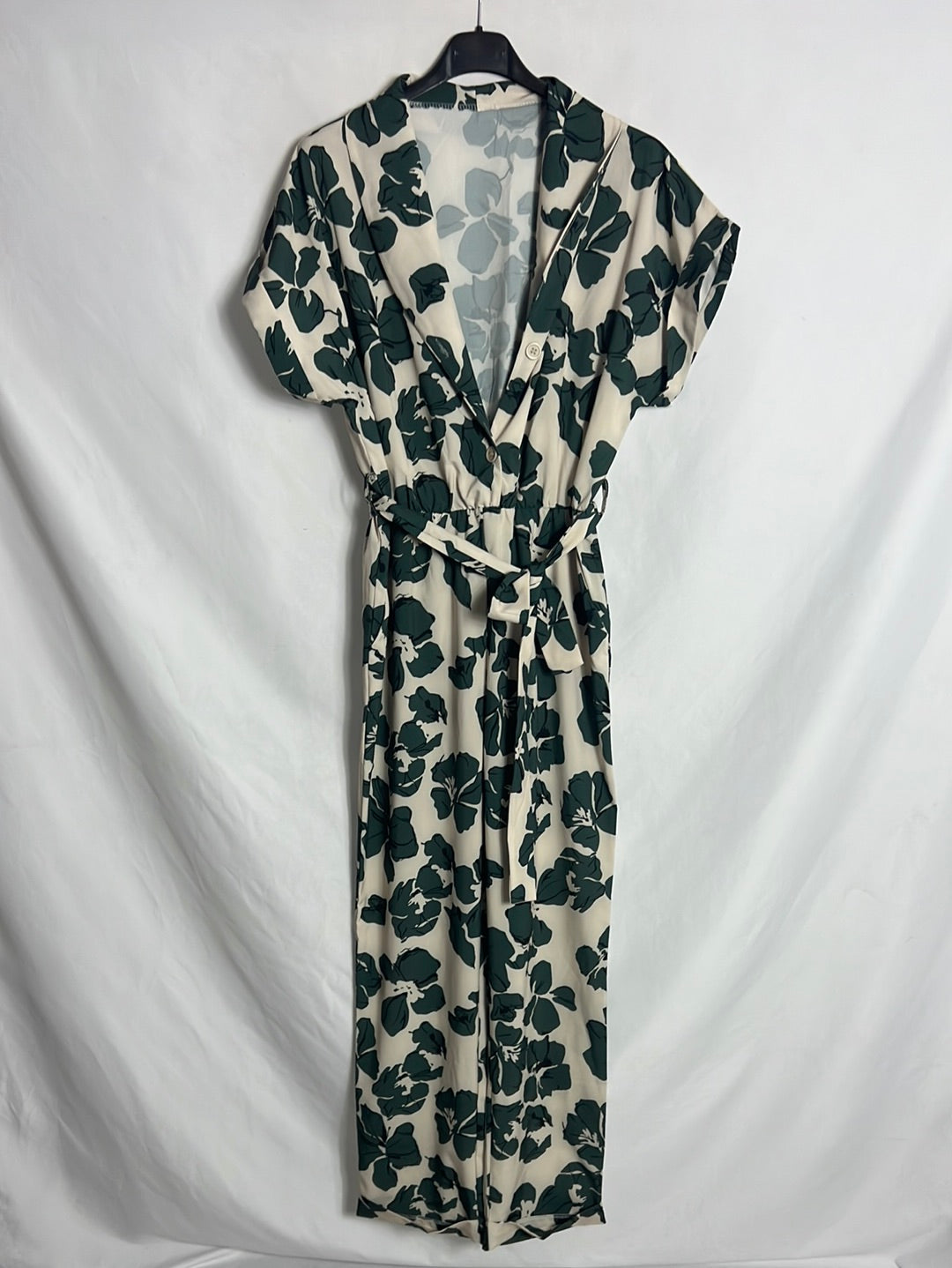 OTRAS. Mono largo beige flores.  T S