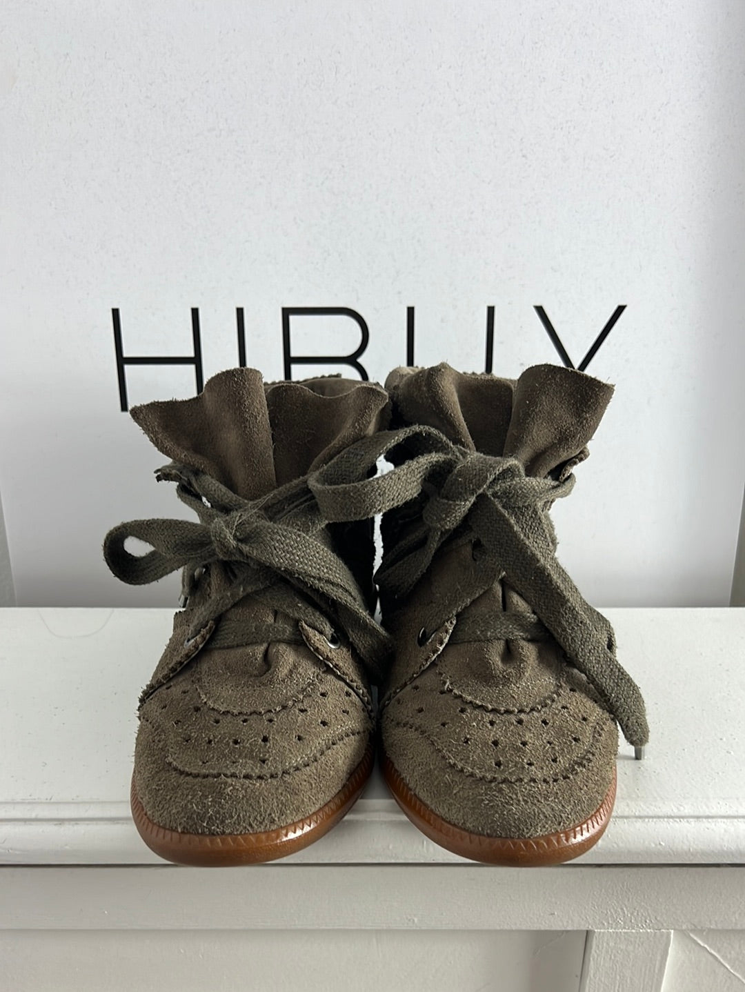 ISABEL MARANT. Deportivas marrones plataforma inferior. T 38