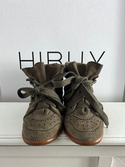 ISABEL MARANT. Deportivas marrones plataforma inferior. T 38