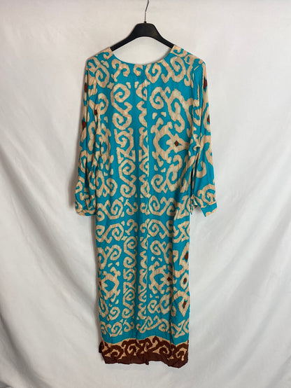 ZARA. Printed midi shirt dress Tm