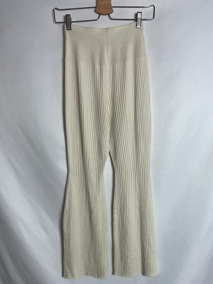 OTRAS. Pantalón canale beige claro cropped. T XS