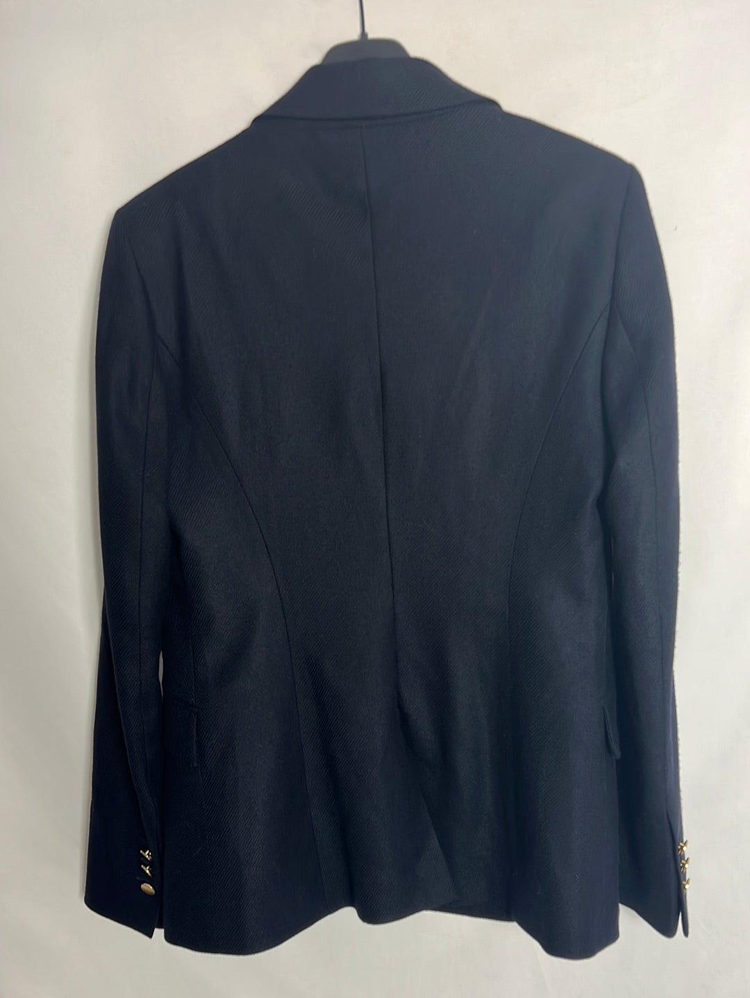 UTERQÜE. Blazer azul lana botones dorados. T 38