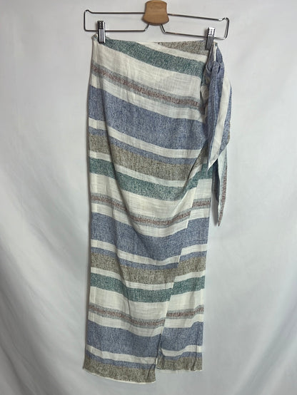 ZARA. Falda efecto pareo efecto lino. T XS