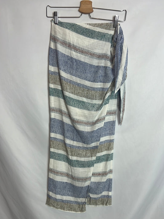 ZARA. Linen-effect pareo-effect skirt. Size XS