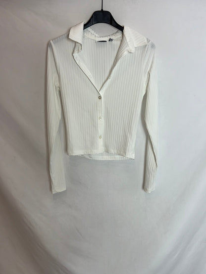 ASOS. Top canalé manga larga. T.XS