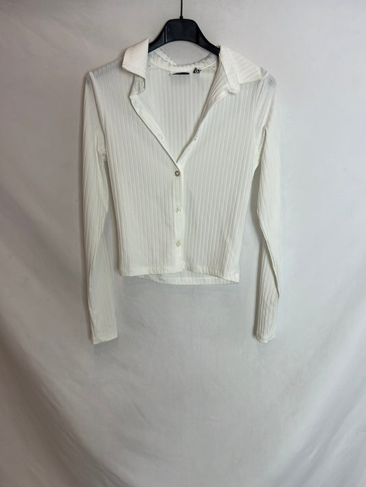 ASOS. Top canalé manga larga. T.XS