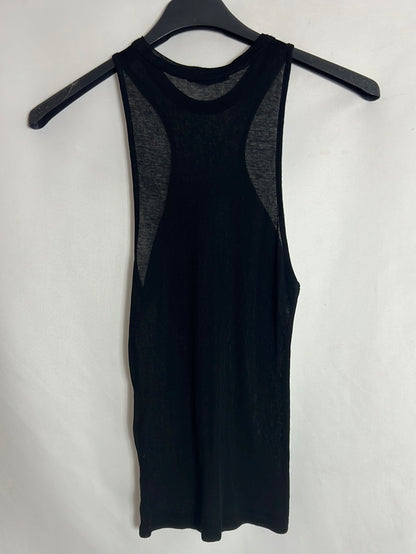 ZARA. Top negro tirantes cuello halter. T S
