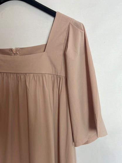 MARIETH. Pink ruffle midi dress. T.S.