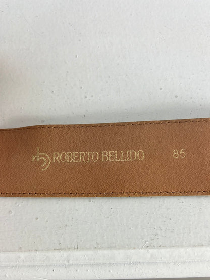 ROBERTO BELLIDO. Cinturón piel  bicolor. T 85