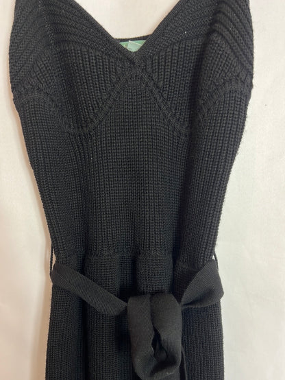 INTROPIA. Black wool dress with straps. Size XS