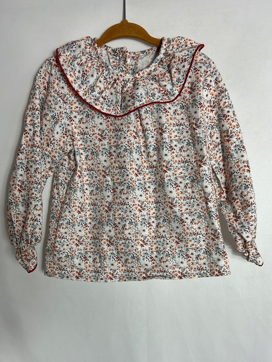 REGINA FOR KIDS. Blusa flores mini tonos naranjas. T 3 años