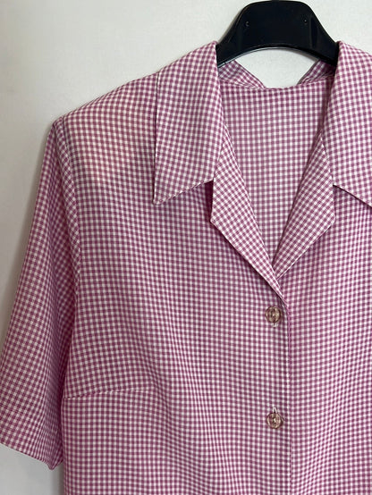 OTRAS. Top de cuadros rosas botones Tu(m)