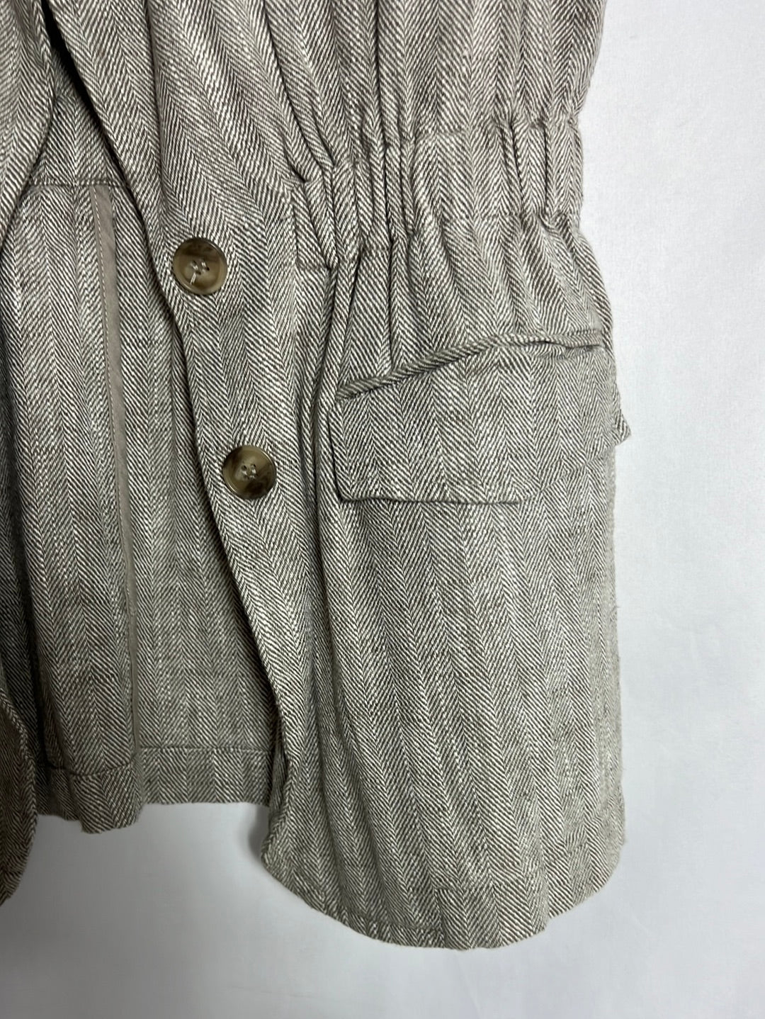 OTRAS. Chaleco beige jaspeado. T S/M