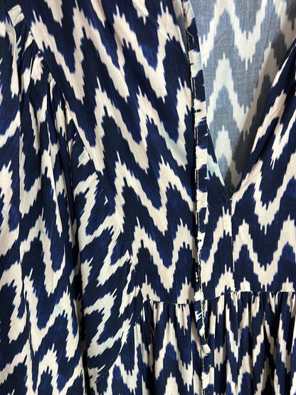OTRAS. Vestido estampado azules y blanco. TU (S/M) (tara)