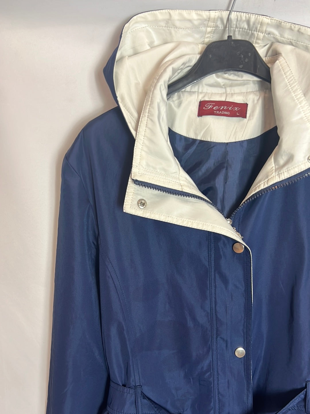 FENIX TRANDING. Parka azul capucha T.l