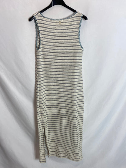 LAB. White and blue crochet midi dress. Ts