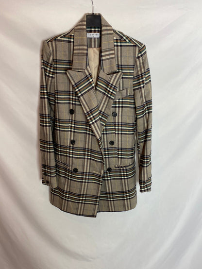 LOAVIES. Blazer cuadros marrones. T.S