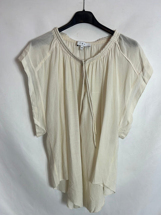 IRO. Light beige top with hooks. T 34