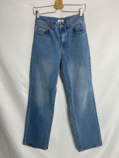 OBJECT. Pantalones denim pata ancha. T S