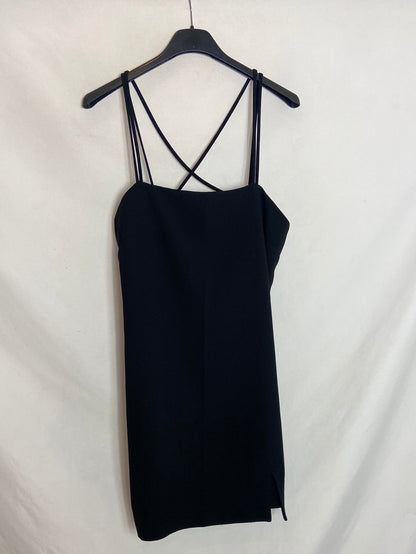 ZARA. Vestido corto tirantes negro. T.S