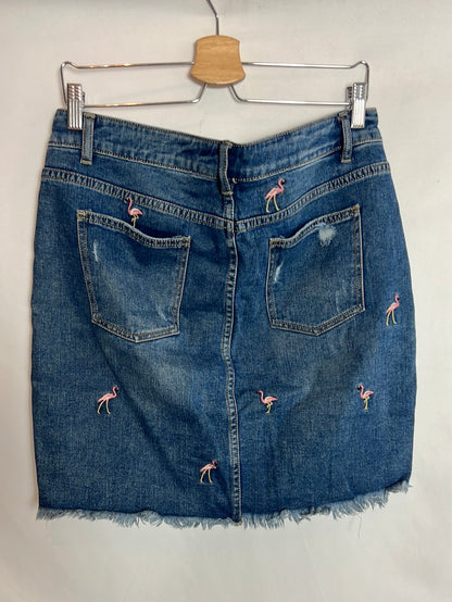 BY MÓMA. Flamenco denim skirt. TXL