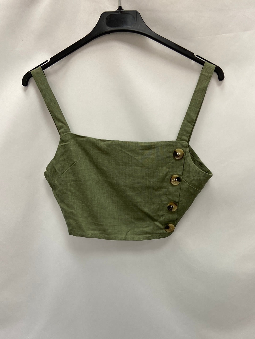 ZAFUL.Croptop lino verde T.S