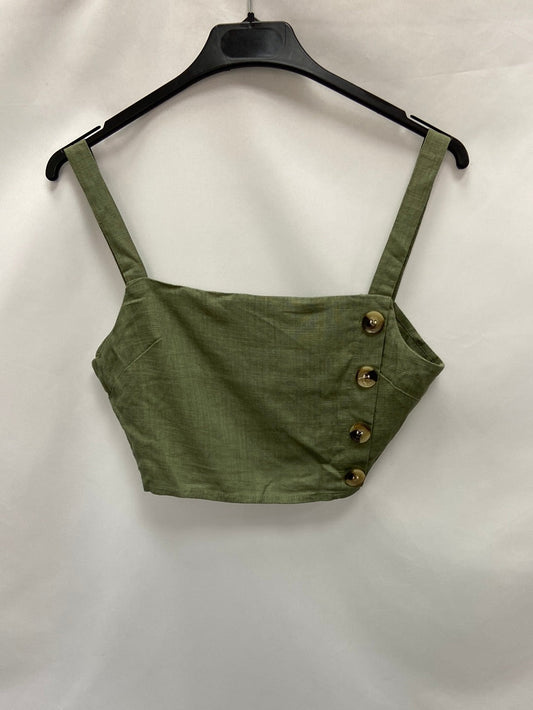 ZAFUL.Croptop lino verde T.S