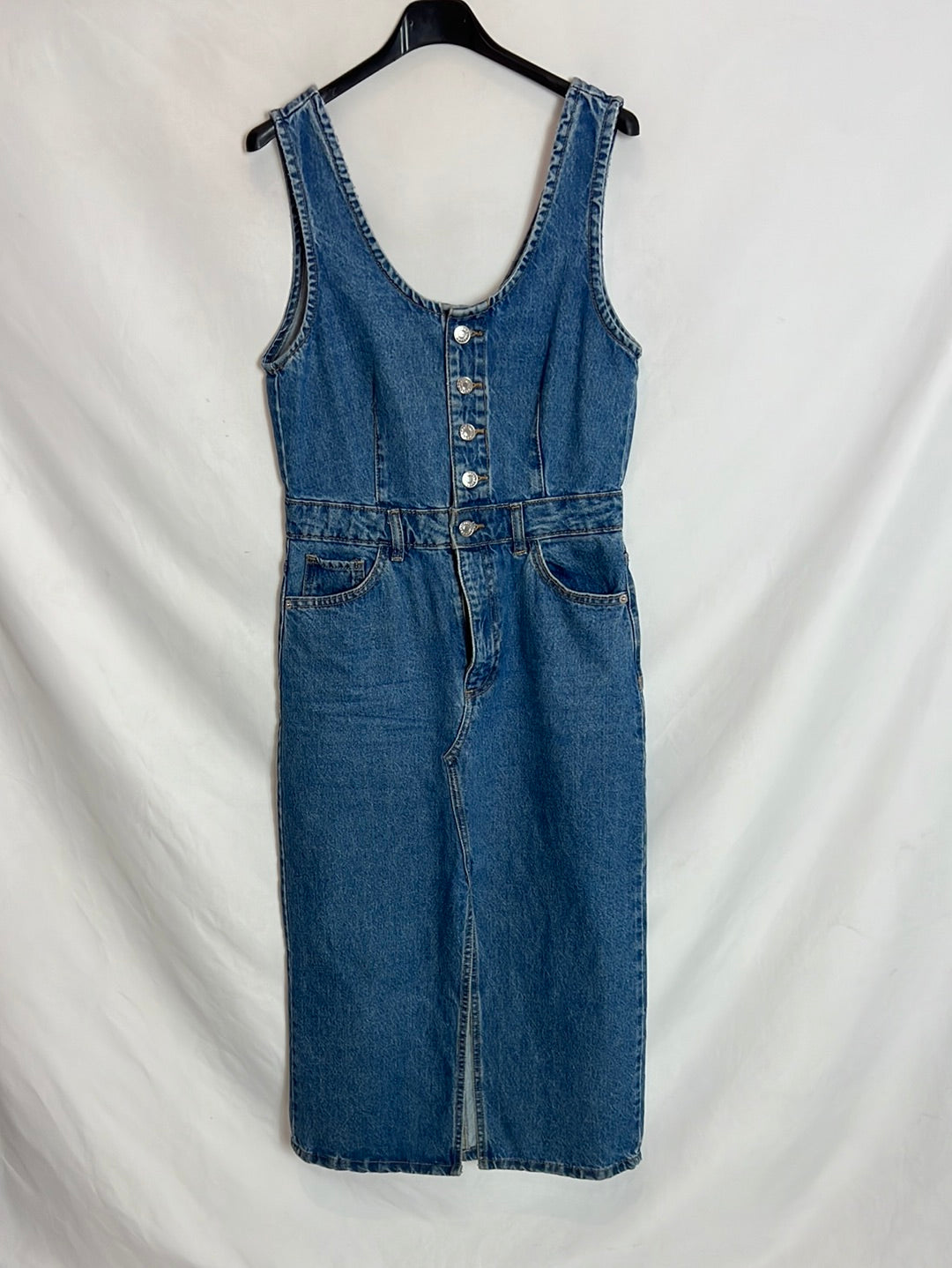 MANGO. Vestido denim apertura T S
